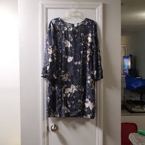 Old Navy Women's XL Blue Gray Floral Dress